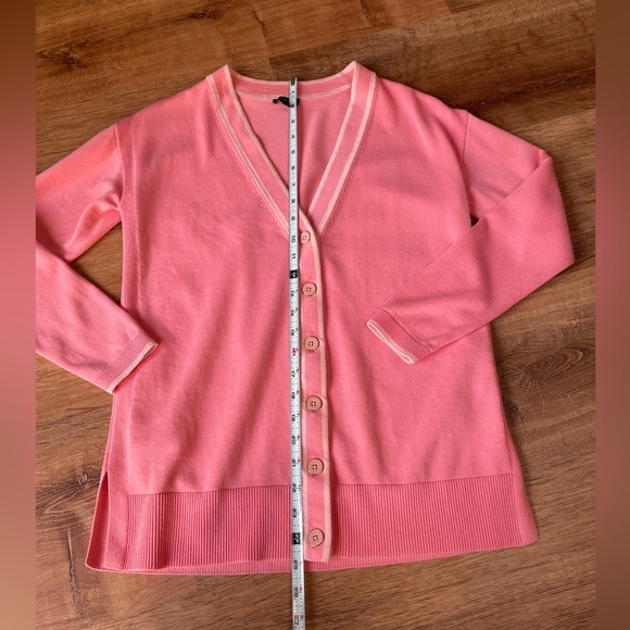 Talbots womens cardigan sweater pink XS preppy V neck buttons academia old money - Picture 7 of 9